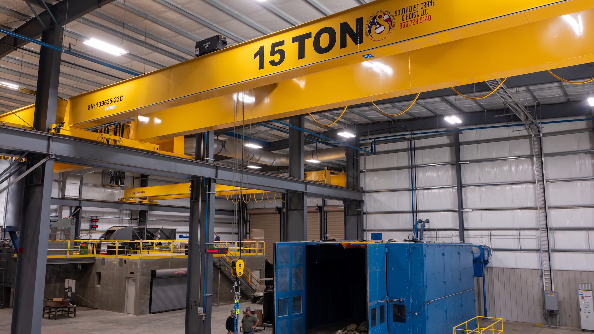 A single 15-ton capacity crane was installed. A single 15-ton capacity crane was installed.