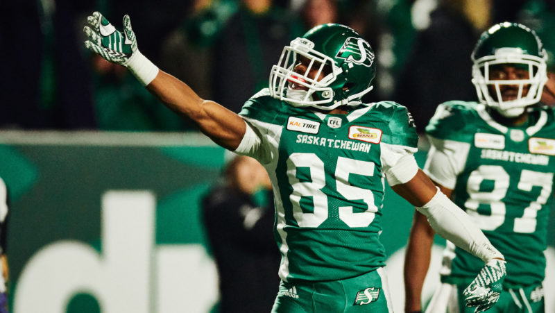 Kyran Moore was Saskatchewan's receptions leader in consecutive seasons in 2019 and 2021.