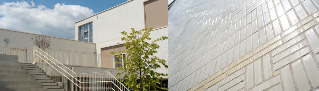 Une façade qui capte la lumière : l’éclat de StoBrick à l’école communale GBS Sterk