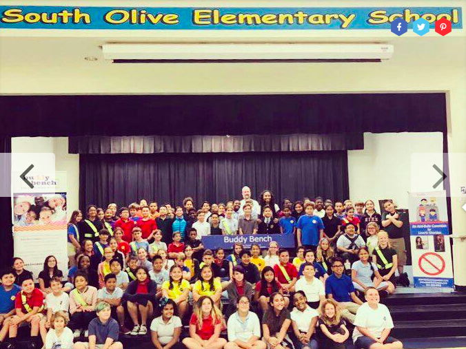 South Olive Elementary School Buddy Bench Group Photo