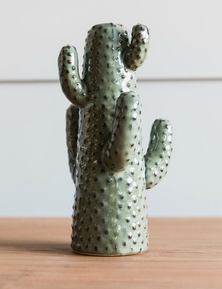 
Green Stoneware Cactus Vase