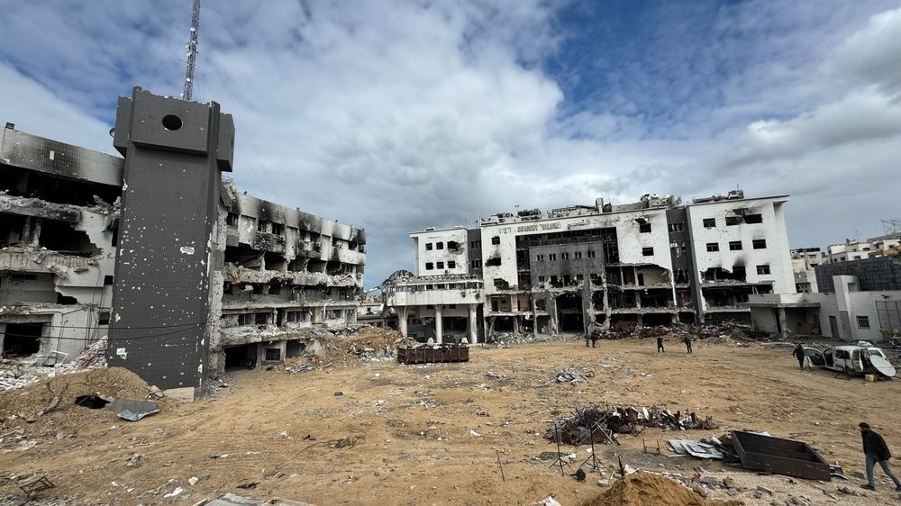 Le complexe hospitalier Al-Shifa, gravement détruit dans la ville de Gaza. 07/02/2025. © Nour Alsaqqa/MSF Le complexe hospitalier Al-Shifa, gravement détruit dans la ville de Gaza. 07/02/2025. © Nour Alsaqqa/MSF