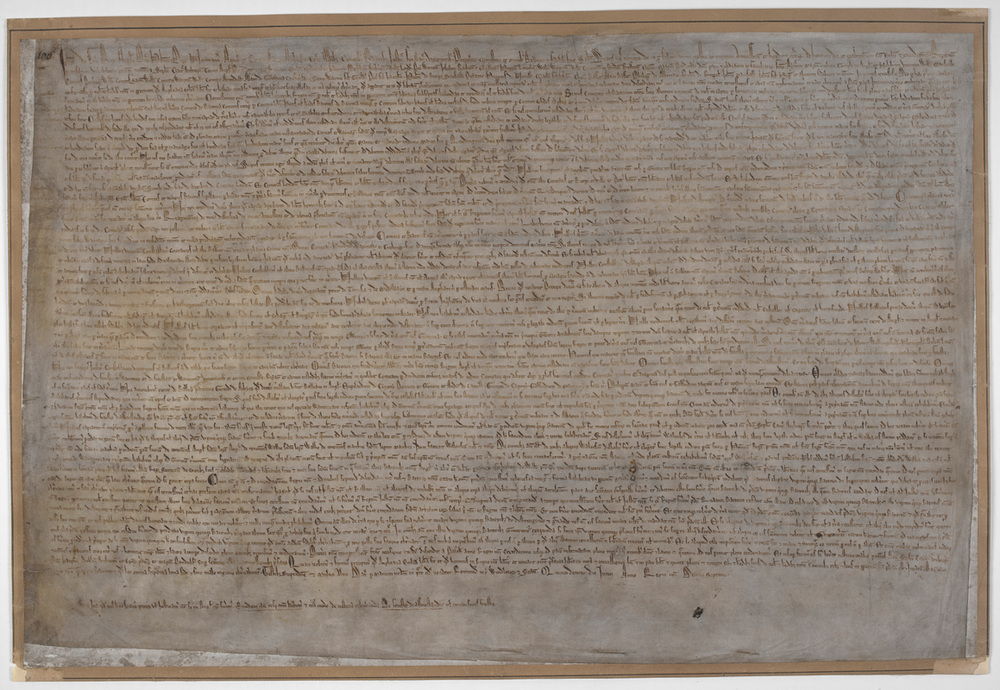 The Magna Carta. The Great Charter of English liberties, first issued by King John at Runnymede on 15 June 1215. This document is one of the four surviving exemplifications. AKG5340098 ©akg-images/British Library.