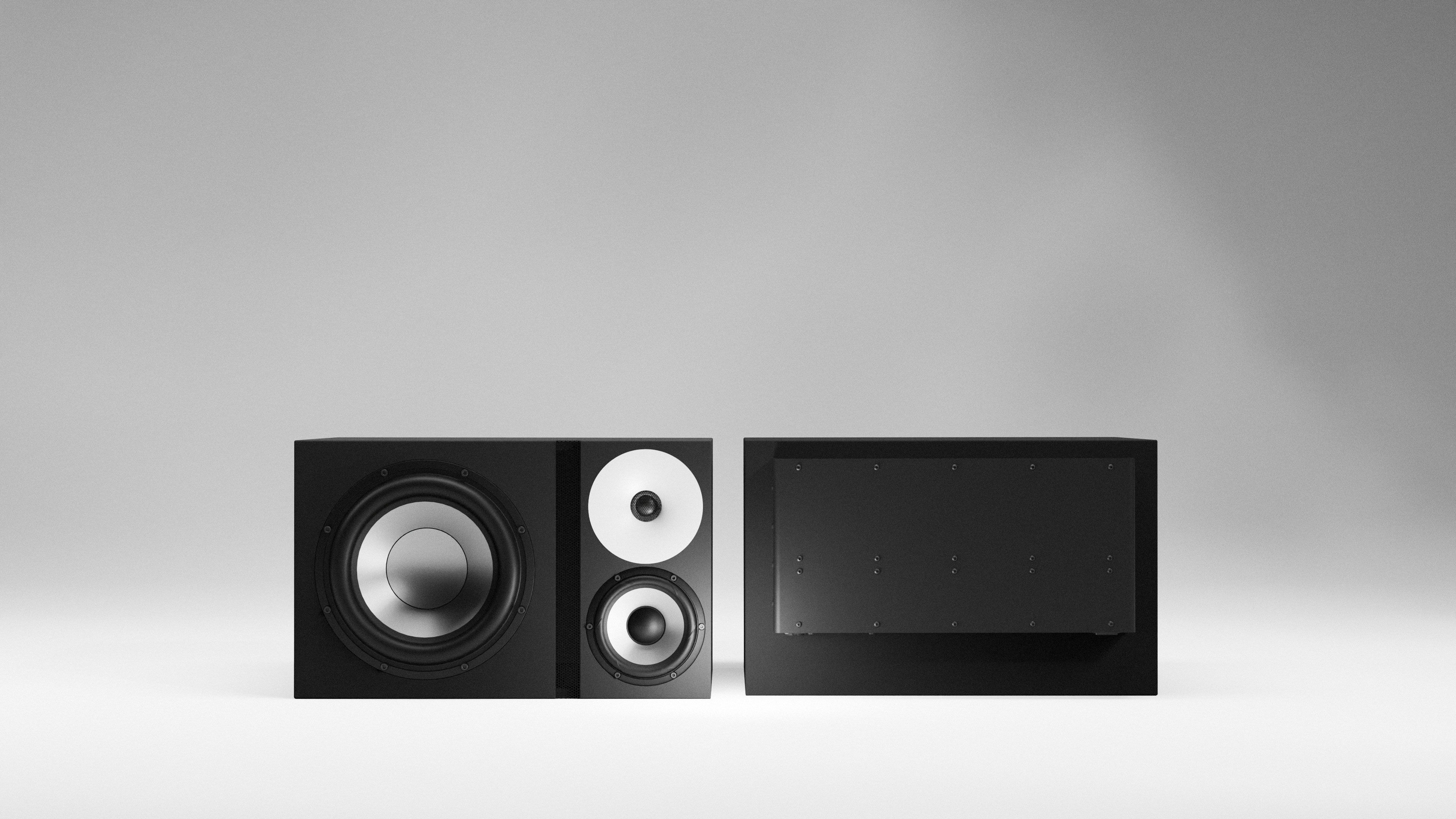 One25A Right Speaker Front and Back View