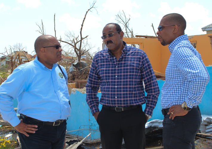 L-R: Governor, ECCB - Timothy N. J. Antoine; Hon Prime Minister and ECCB Council Member for Antigua and Barbuda, Gaston Browne; Deputy Governor, ECCB - Trevor Brathwaite