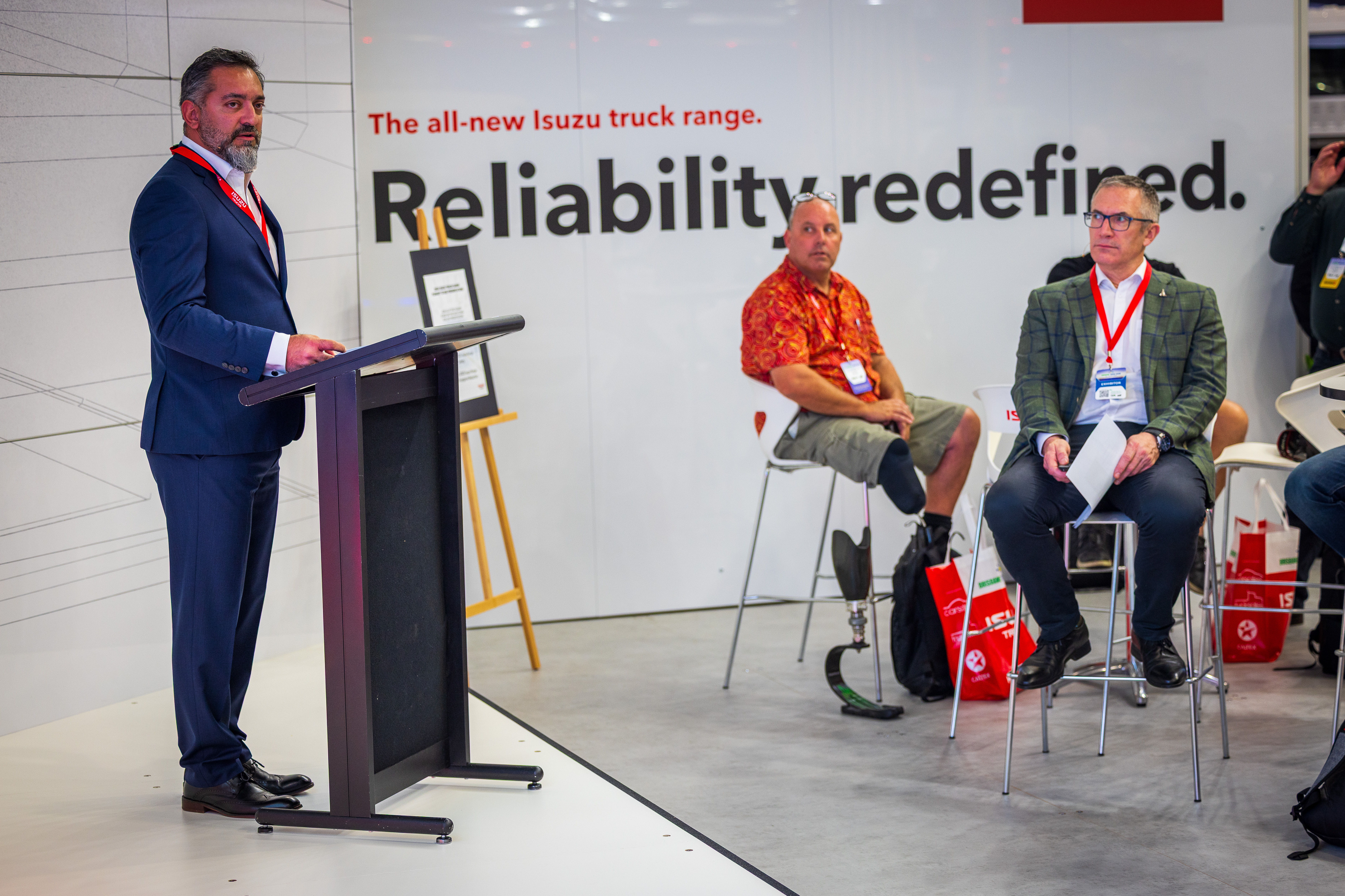 Sakhaie speaking at the Brisbane Truck Show Sakhaie speaking at the Brisbane Truck Show