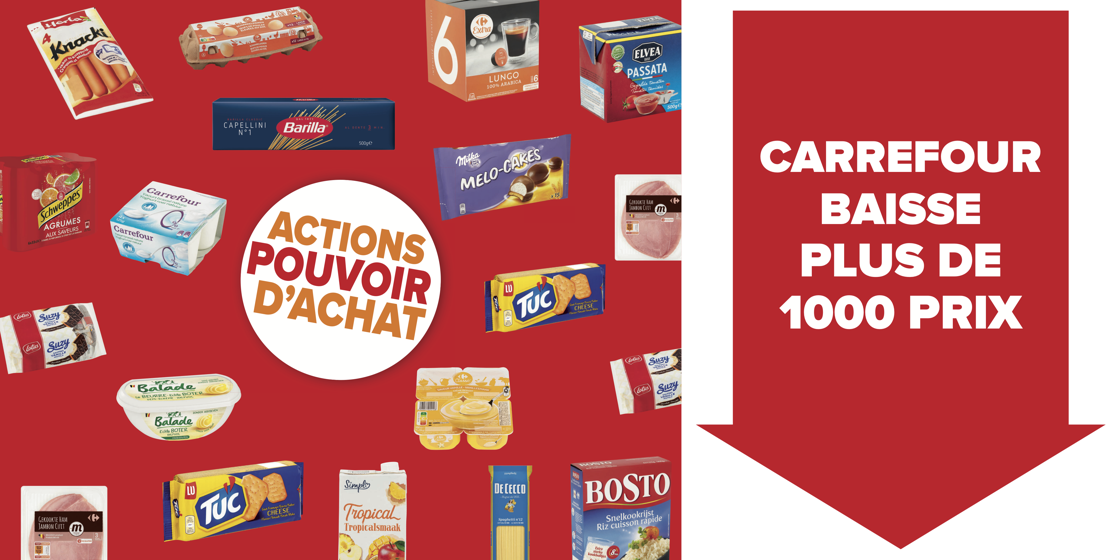 Carrefour débute l’année 2024 avec une nouvelle action pour le pouvoir d’achat et baisse les prix de plus de 1.000 produits