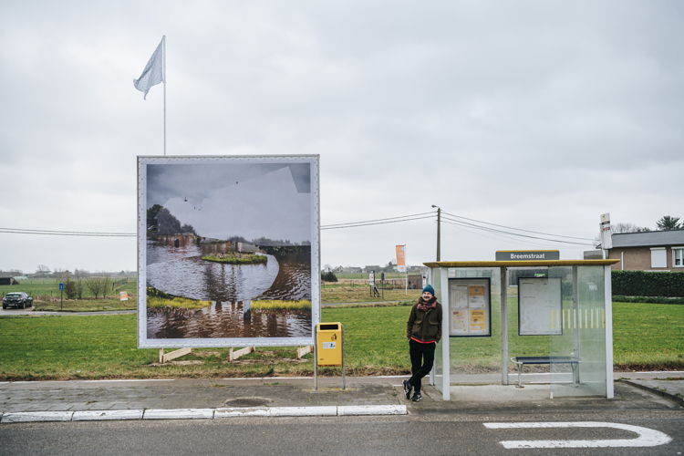 Kunst aan de Maas.
Olivier Goethals, Rijksweg Elen.
Foto © Boumediene Belbachir
