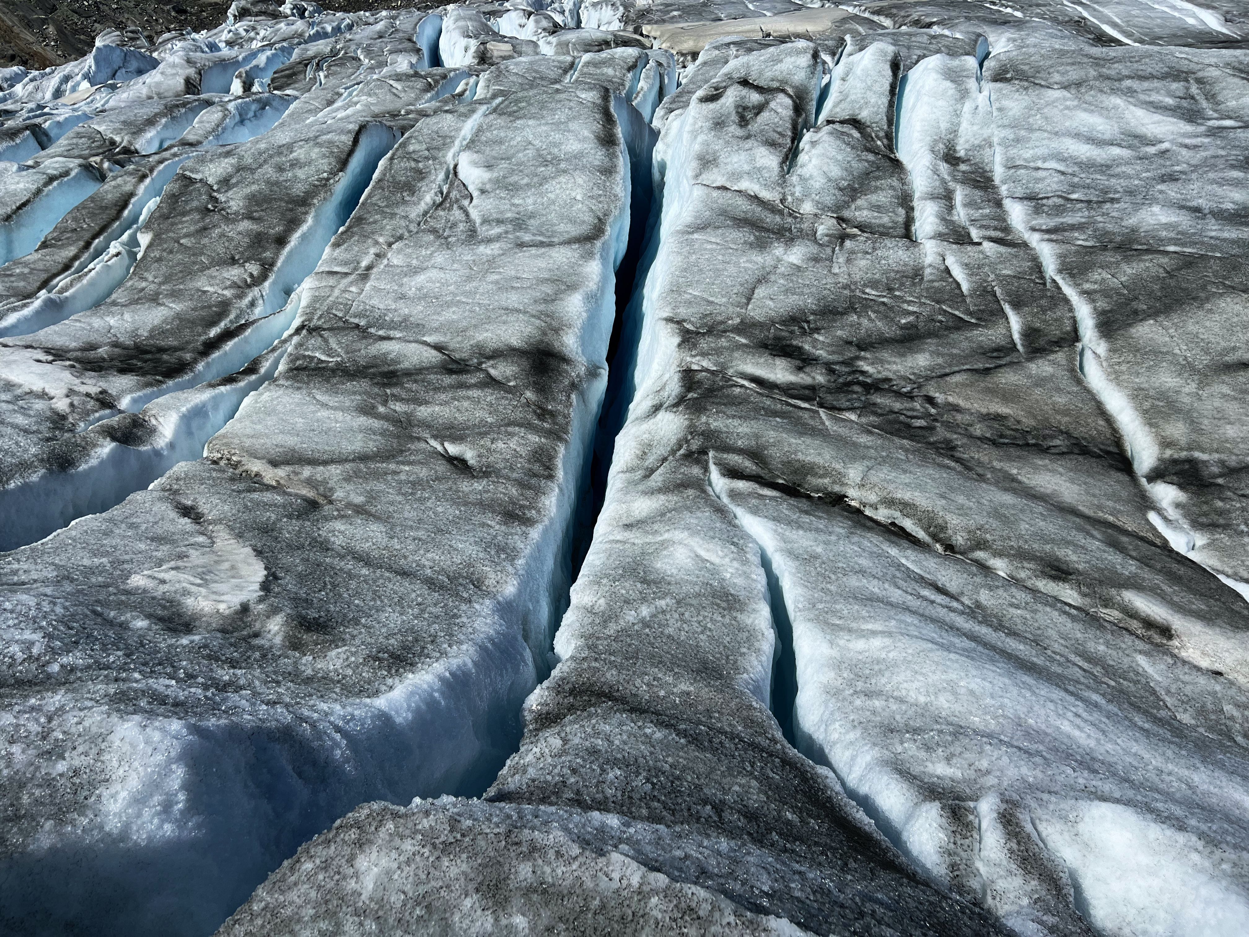 Deep crevasses in an unnamed glacier ​ ​ (Picture courtesy of Thomas Rex Beverly)