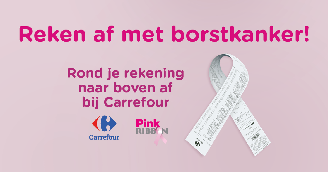 Carrefour lanceert opnieuw de campagne “Solidaire Afronding” ten voordele van Pink Ribbon
