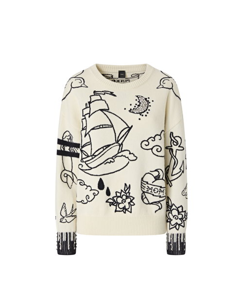 PINKO FW25 ANDROS MAGLIA CORDONETTO 100 MERINOS RICAMATO EUR395