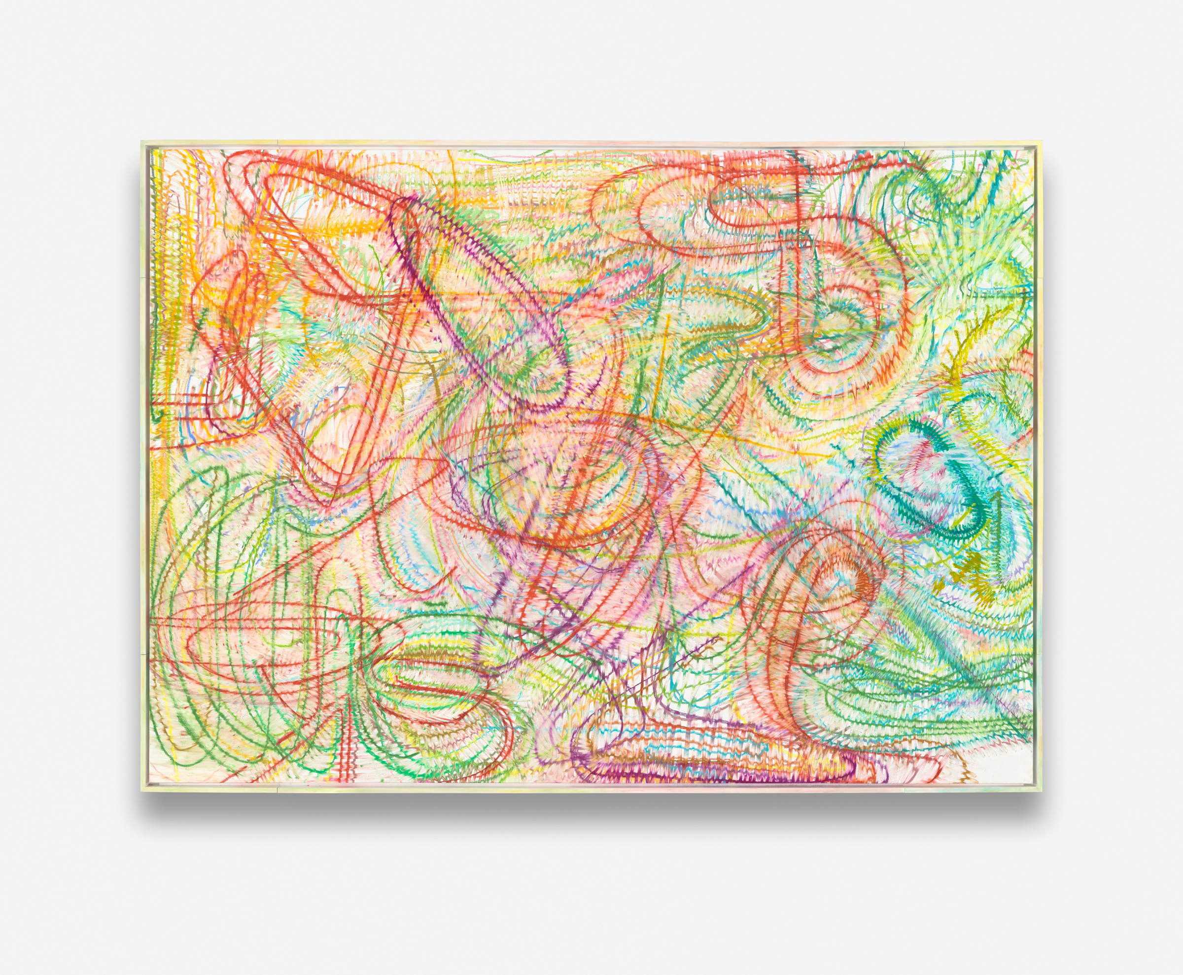 Keltie Ferris. SiSteReSiSteR, 2023. Oil and pastel on canvas in artist's frame, 238.7 x 330.2 x 3.8 cm. Fotografía, Mark Woods
