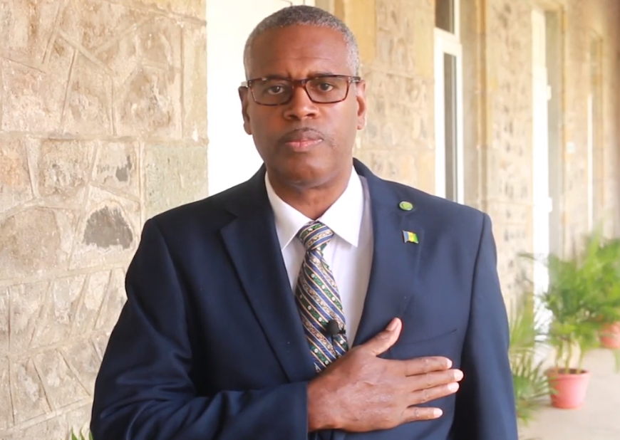 National Pledge recited by Mr. David Robin, Oceans Governance and Fisheries Coordinator at the OECS Commission and national of St. Vincent and the Grenadines resident in Saint Lucia.