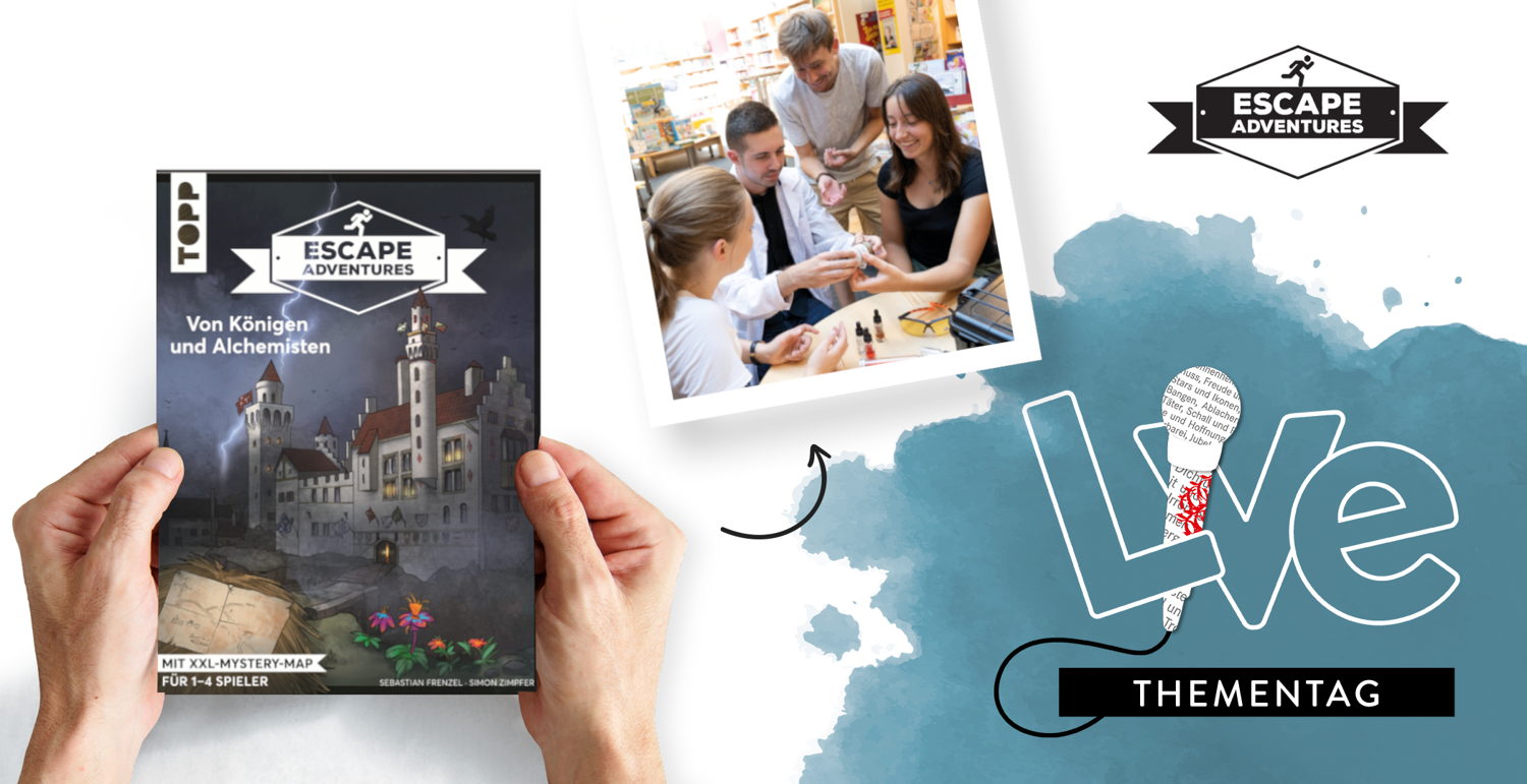 Die Bücher von TOPP bieten das typische Escape Room-Erlebnis in Buchform.