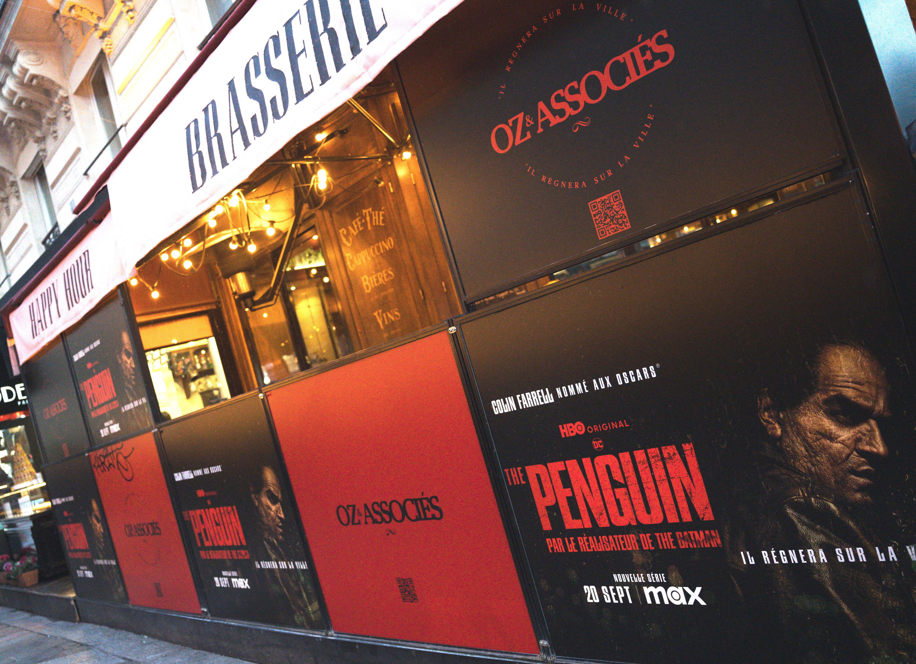 La rue Montorgueil, prête allégeance à Oz Cobblepot pour célébrer la série "The Penguin" sur MAX