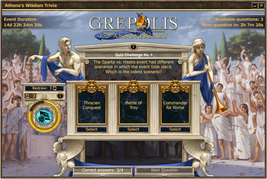 15 Years of Grepolis In-Game Quiz Event