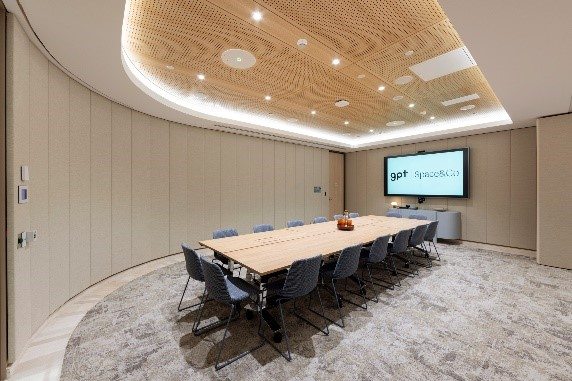 GPT Space&Co meeting rooms are not only aesthetically sleek and modern, but feature cutting edge AV technology to enable a seamless work experience.