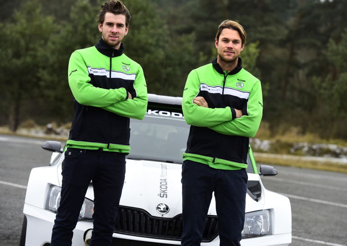 Renowned WRC driver Andreas Mikkelsen (on the right) and co-driver Anders Jæger will make a guest appearance for the ŠKODA Motorsport team at the Rally Monte Carlo.