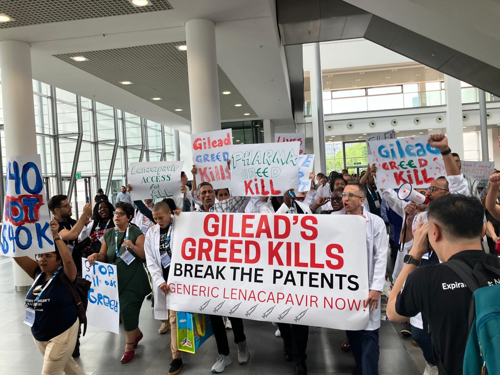 Protest march to Gilead booth IAC2024 | Location: Munich | Date: 23 July 2024 | Photographer: MSF