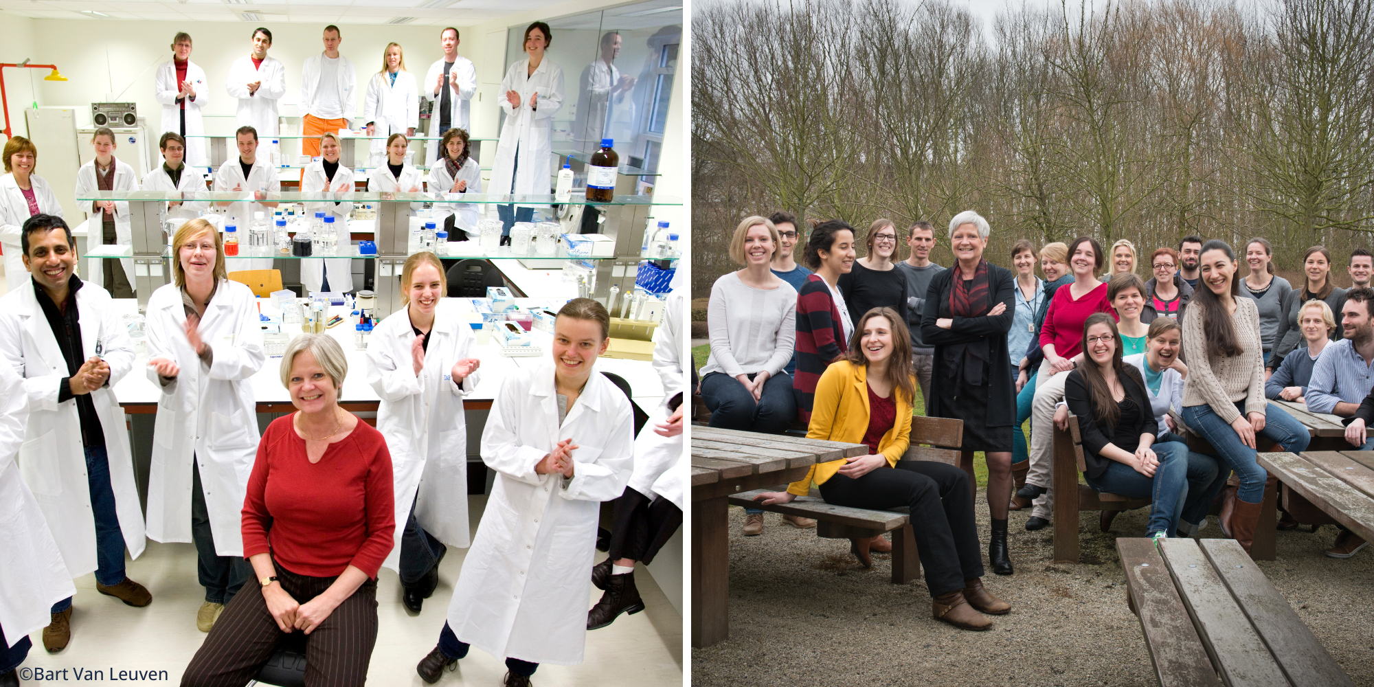 Christine's lab in 2006 (left) en 2015 (right)