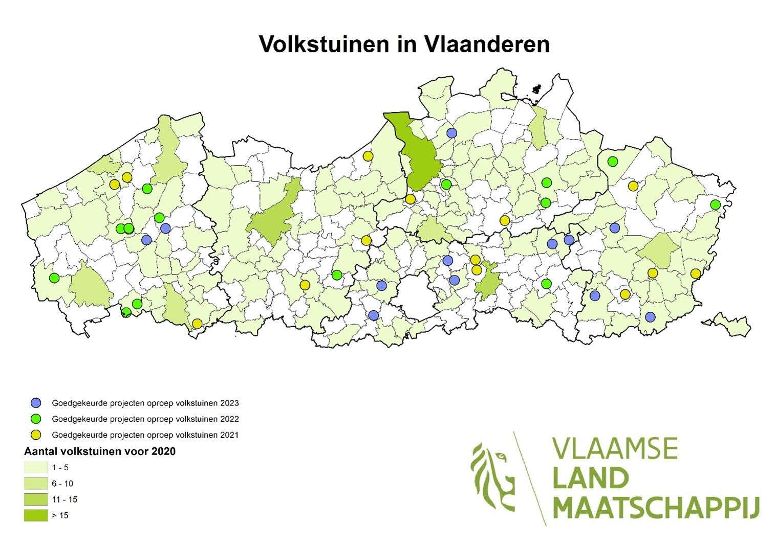 Kaart: volkstuinen in Vlaanderen