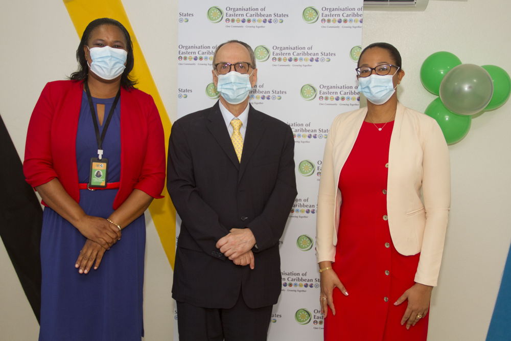 L-R: Nancy Francis (Executive Director - OKEU Hospital); H.E Anuar Nahes (Ambassador of Brazil to Saint Lucia); and Dr. Sharon Belmar-George (Chief Medical Officer - Saint Lucia)