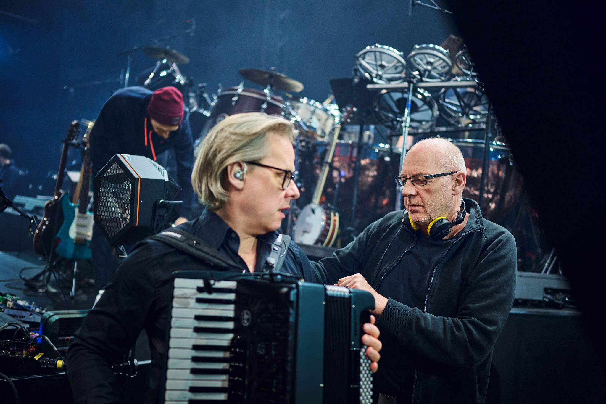 Christoph Bönecker (à gauche), Directeur Musical de la production, sous la direction de Werner Schmidl.