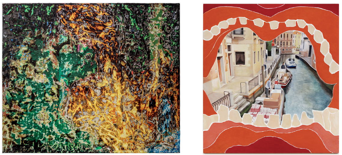 Mark Bradford, ‘conflagration,’ 2022 / Allison Katz, ‘Dry Goods,’ 2022 Mark Bradford, ‘conflagration,’ 2022 / Allison Katz, ‘Dry Goods,’ 2022