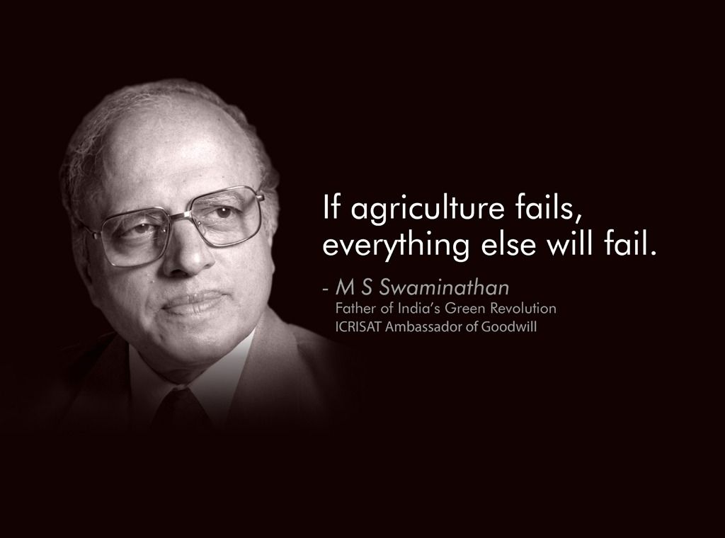 Prof MS Swaminathan was named ICRISAT Ambassador of Goodwill in 2014.  