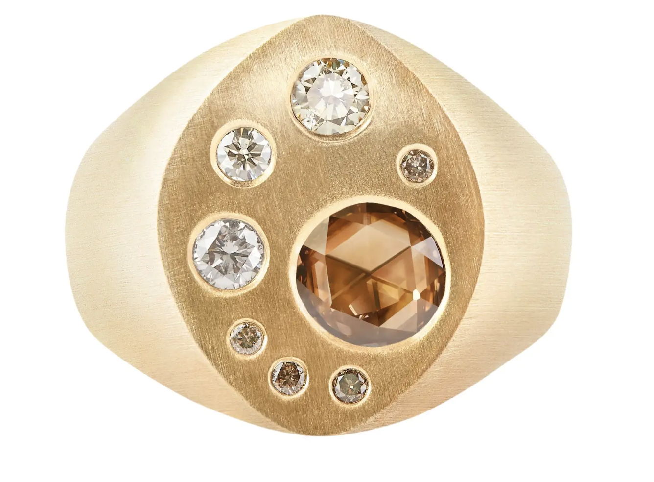 Diamond Scatter Signet Ring in 9 Karat Gold by Allison Bryan, $1,835