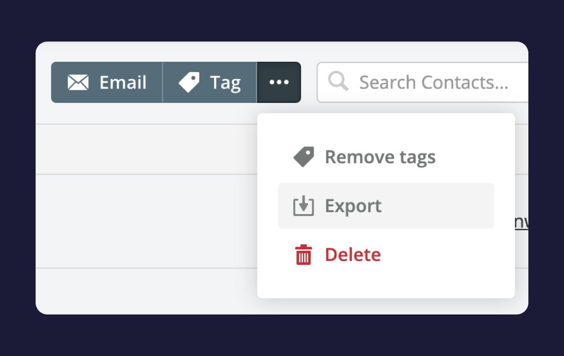 Can I export my contacts at the end of my trial?