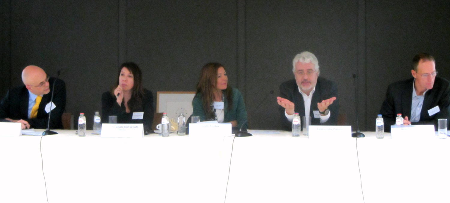 Panel debate (from left: Paul Davidson, Linda-Jean Cockcroft, Ruth Foster, Leonardo Poletti, Axel Singhofen)