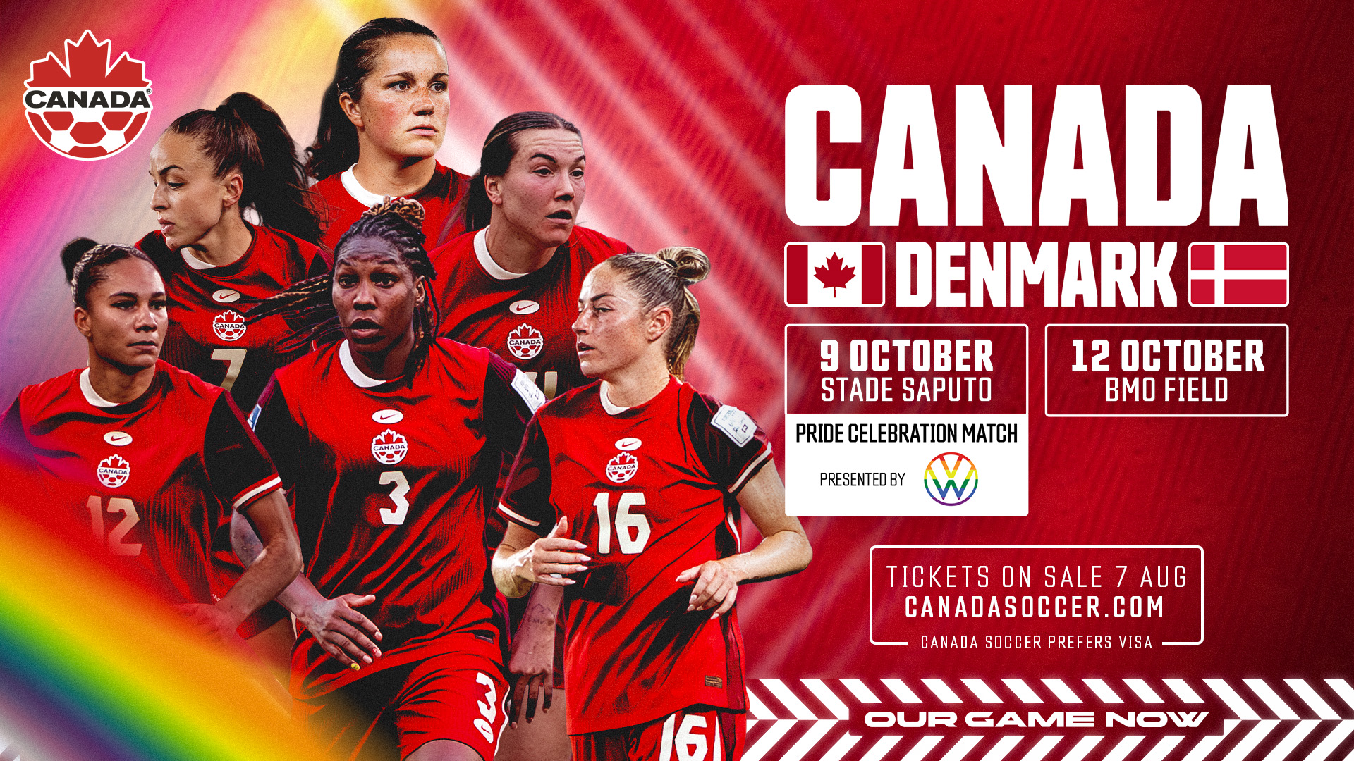 CANWNT to host Denmark in Montréal and Toronto this October