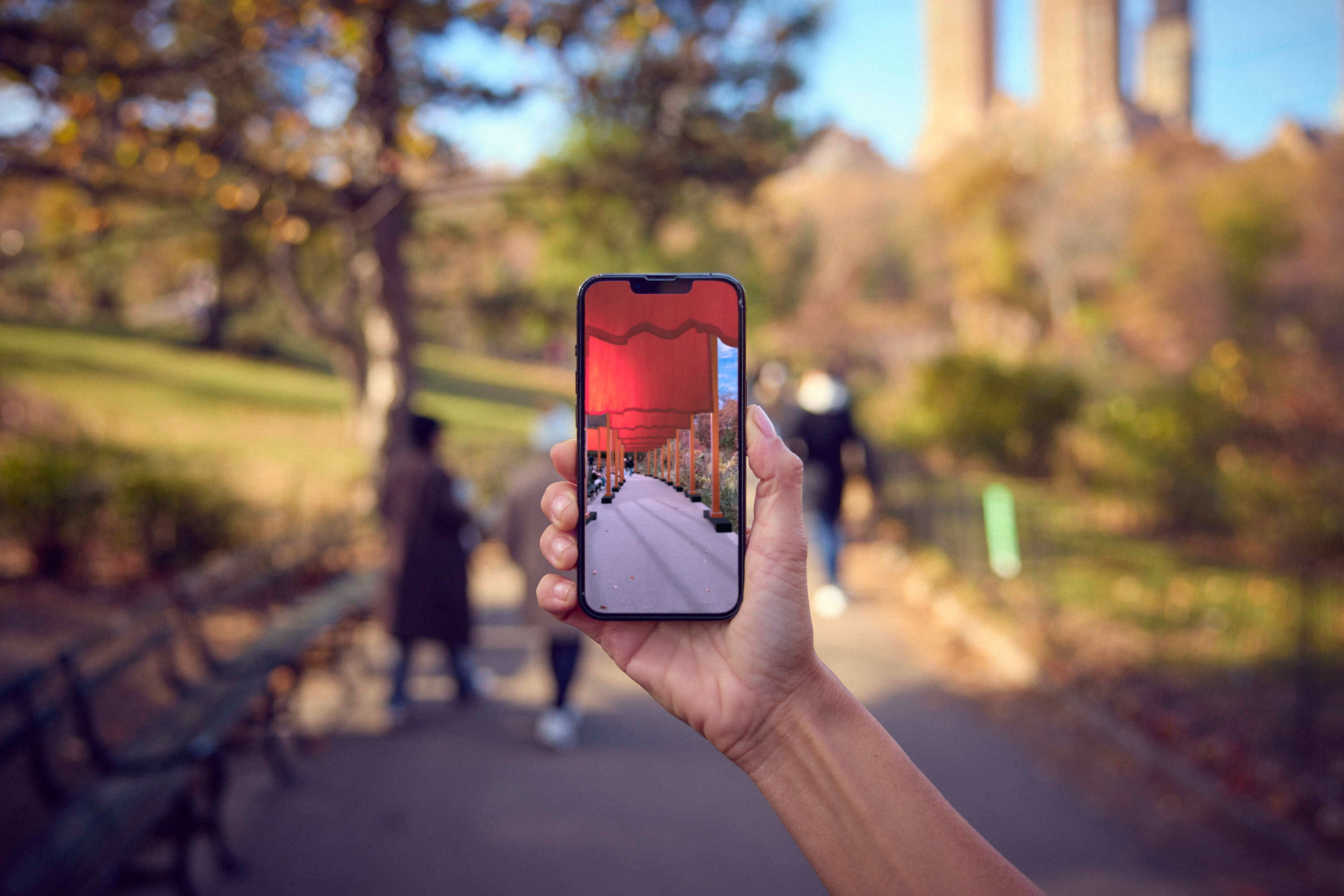 The Gates: An Augmented Reality Experience in Central Park, photo by Joe Pugliese and Dirt Empire, 2024