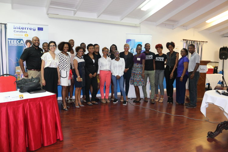 Participants with mentors of the TEECA Caribbean Youth Entrepreneurship Challenge