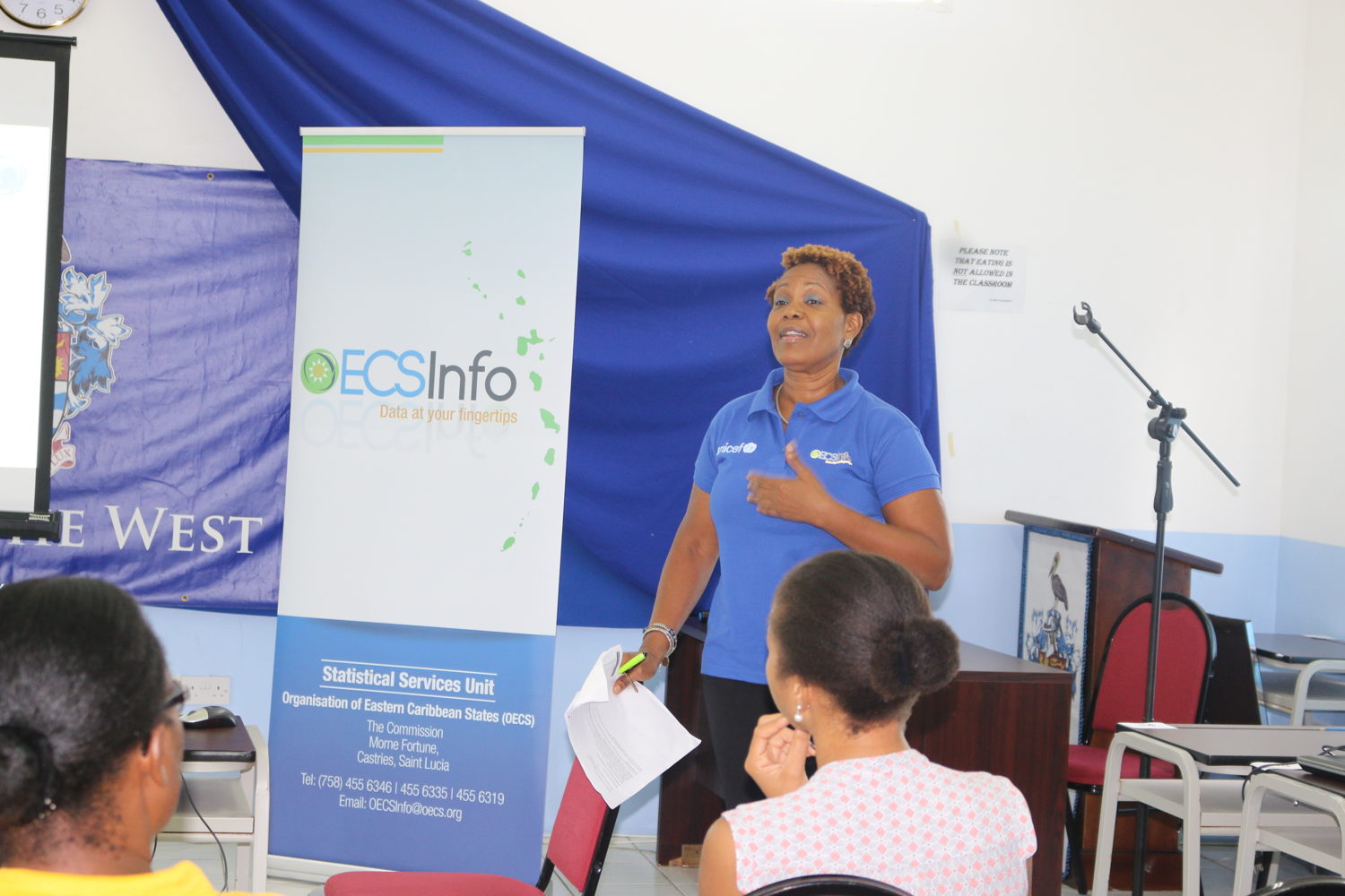 Ms. Geraldine St. Croix, Project Coordinator of the Enhanced Country Poverty Assessment Project, delivers brief remarks.