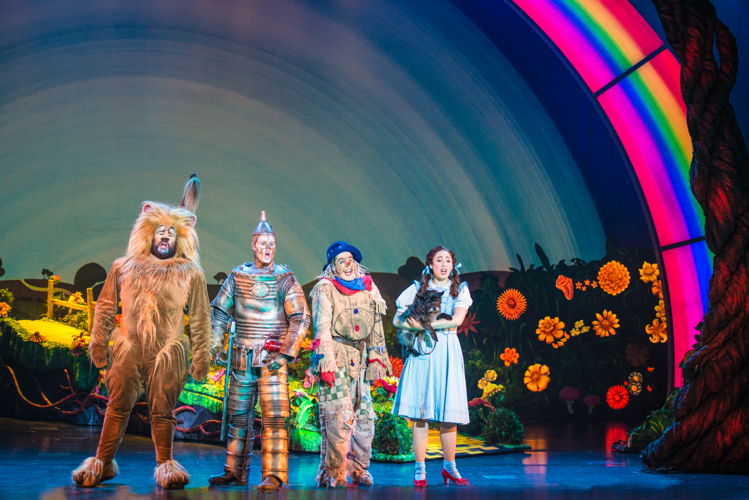 Aaron Fried as Lion, Jay McGill as Tin Man, Morgan Reynolds as Scarecrow and
Sarah Lasko as Dorothy in “We’re Off to Meet the Wizard”
Photo credit: DANIEL A. SWALEC