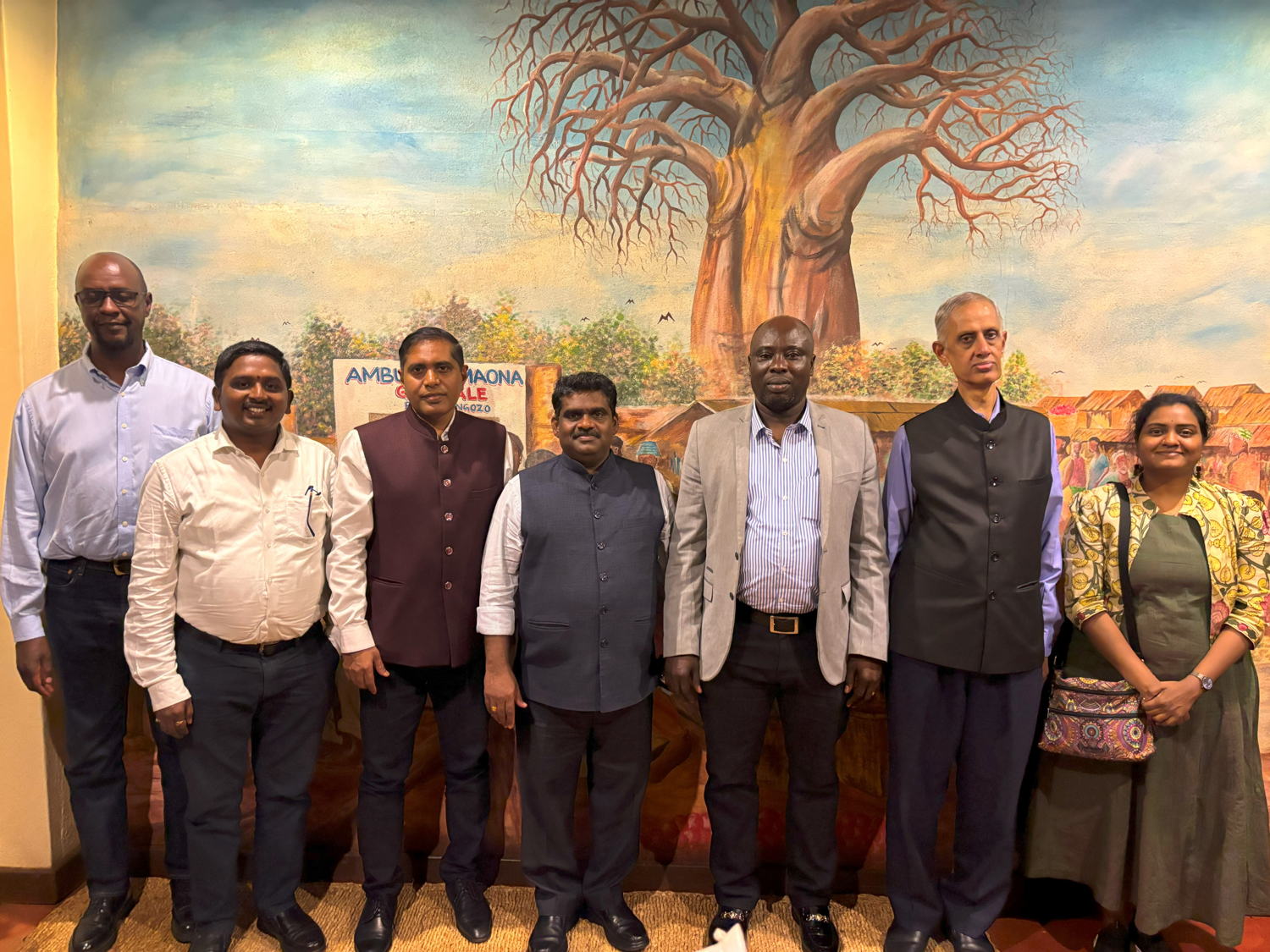 With H.E. Mr S Gopalakrishnan  (center), High Commissioner of India to the Republic of Malawi, and his team.   