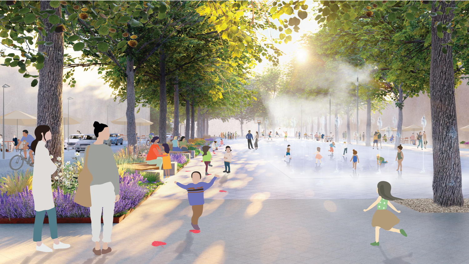 Slachthuiswijk definitief ontwerp toekomstbeeld Vetten Osplein © Sweco Belgium – Posad Maxwan – LOLA Landscape Architects