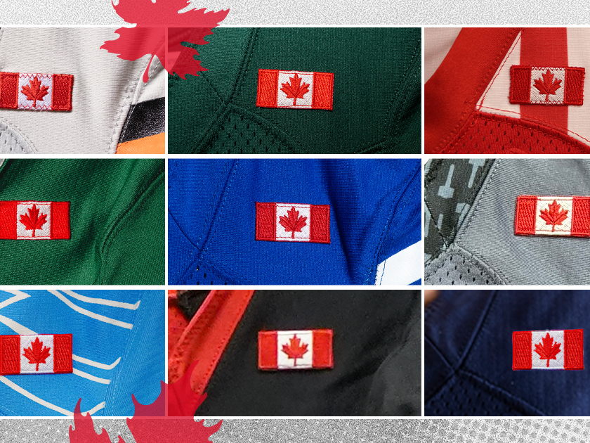 STRONG AND FREE: CFLERS DON THE CANADIAN FLAG