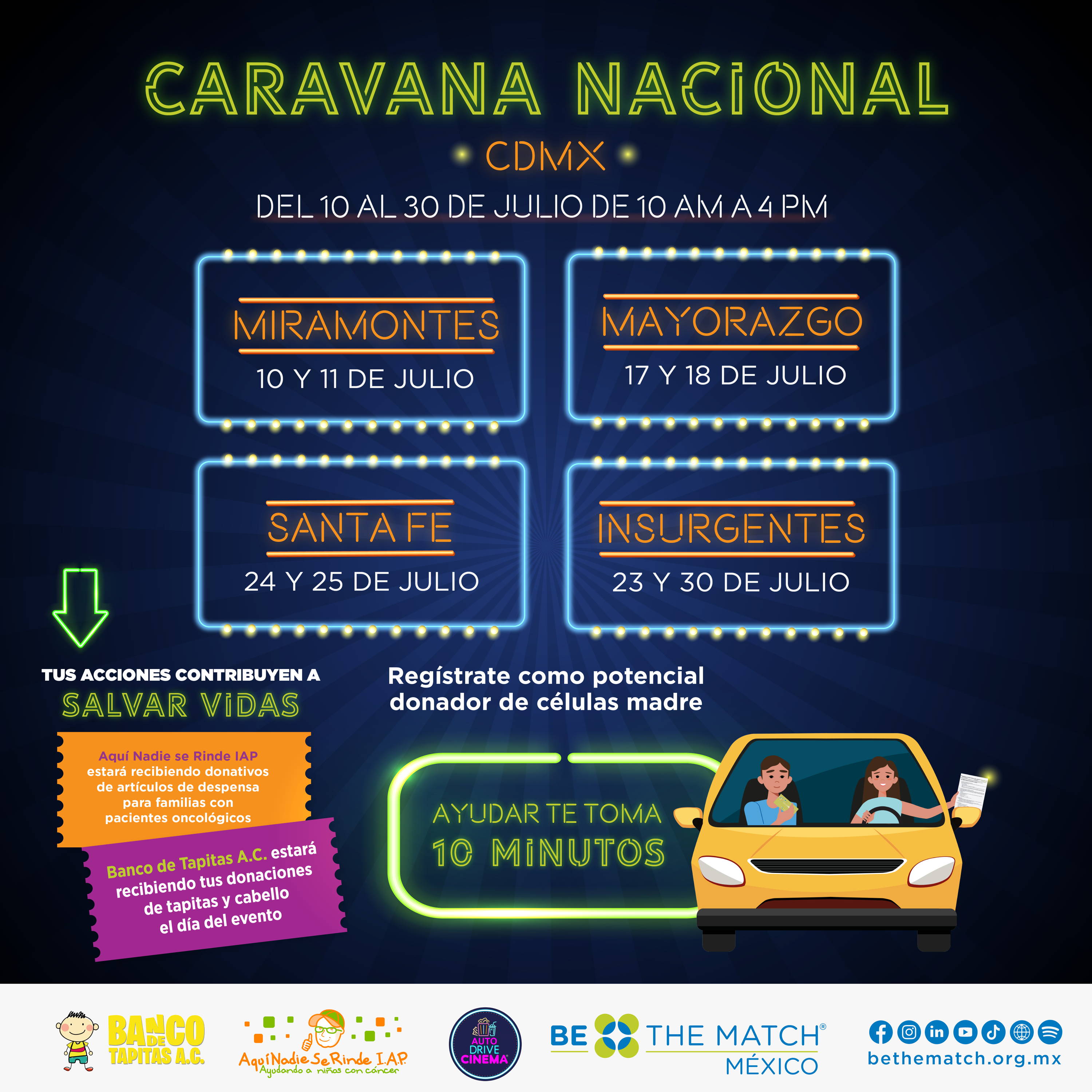 Preparan caravana en los Autodrive Cinema de la CDMX para sumar donadores de células madre