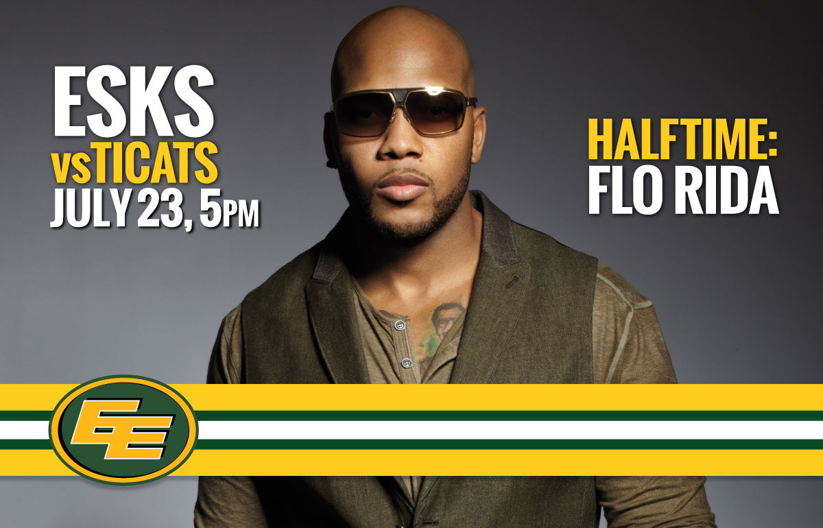 Flo Rida to perform during Nissan halftime when the Edmonton Eskimos take on the Hamilton Tiger-Cats this Saturday, July 23.