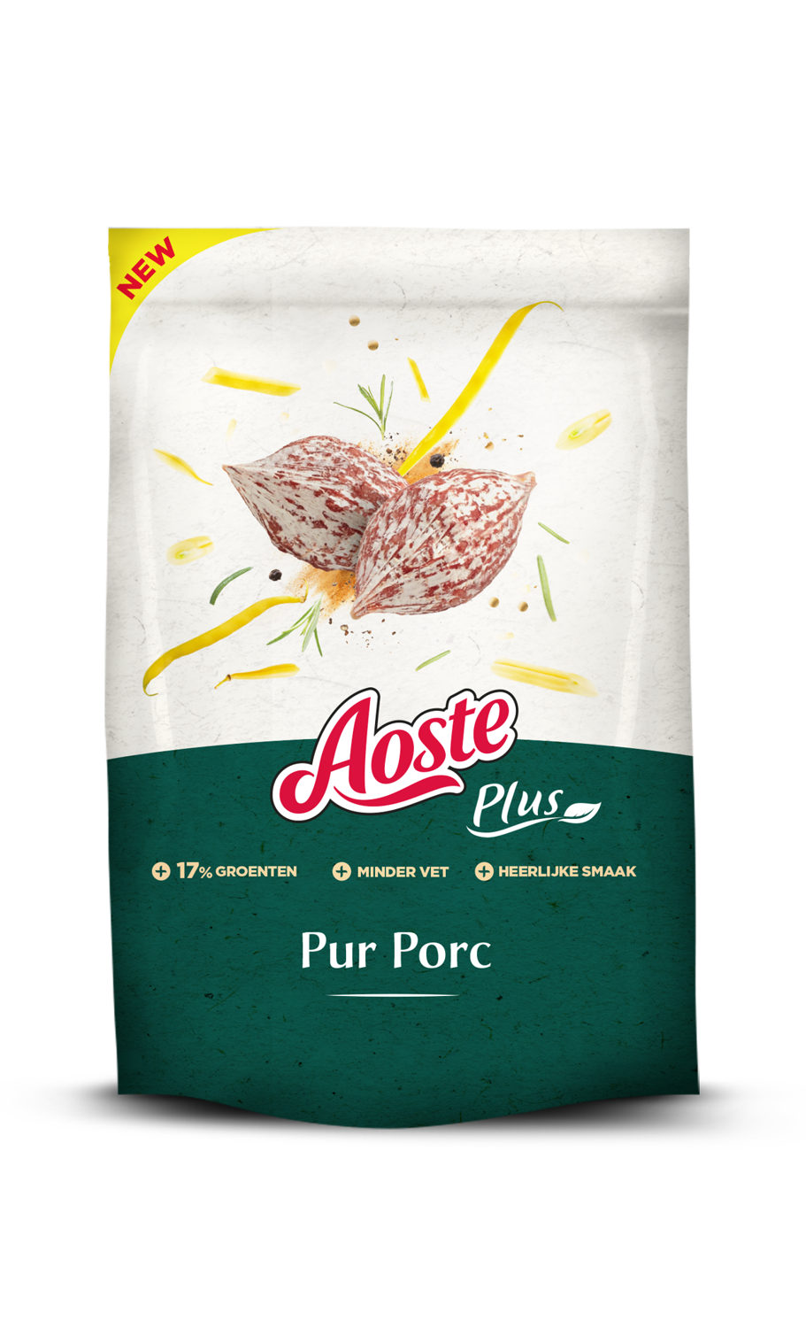 Aoste Plus Snack Pur Porc (apero snack, exclusief bij Delhaize): €2.99 voor 80gr