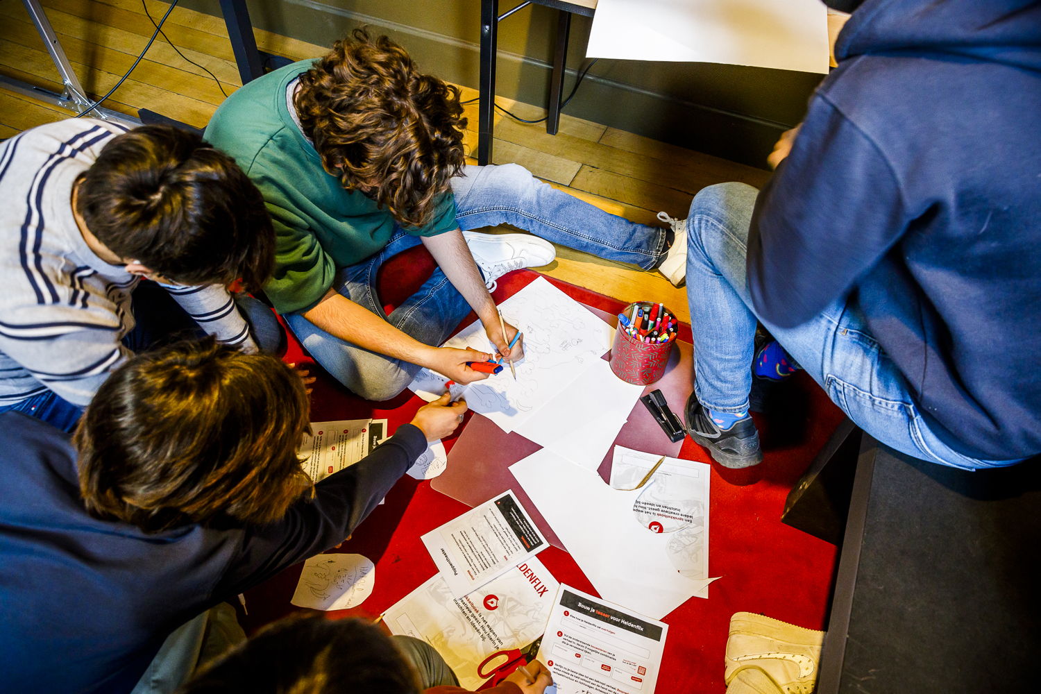 Workshop Heldenflix in de Erfgoedbibliotheek Hendrik Conscience | Foto door Victoriano Moreno