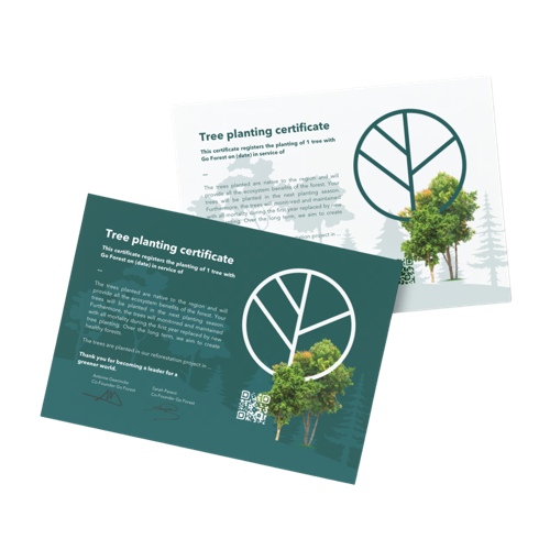 Tree planting certificate