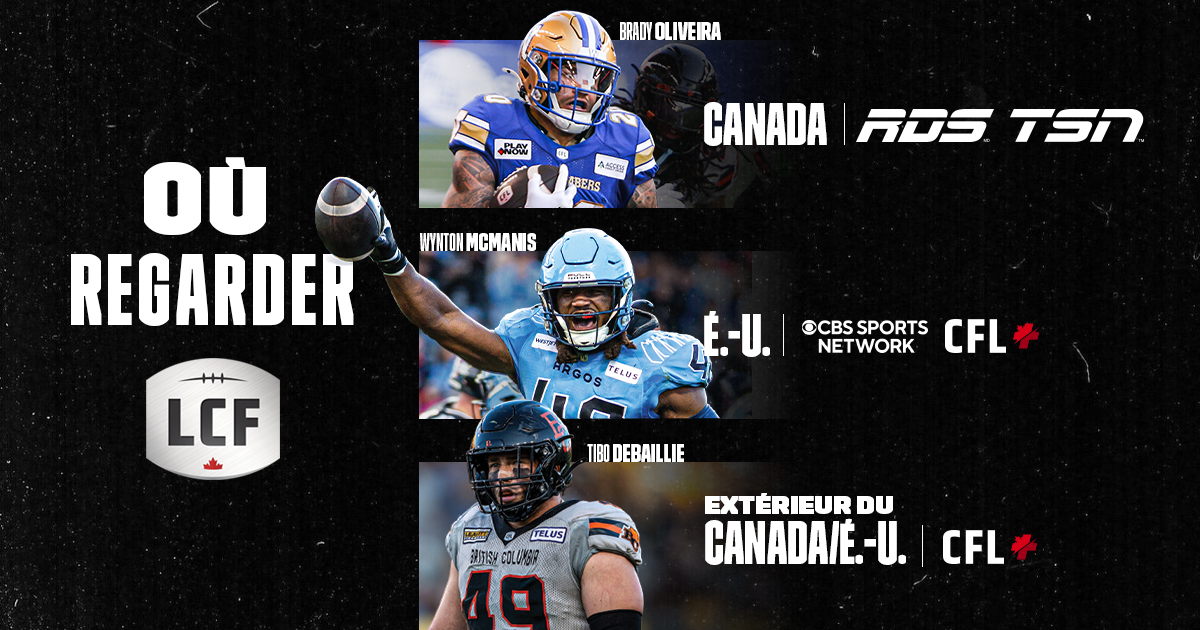 La saison 2025 sera diffusée sur RDS, TSN, CBS Sports Network et CFL+