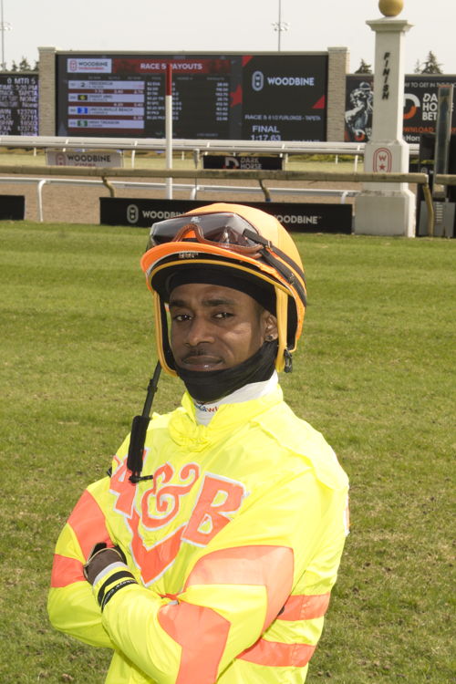 Jockey Keveh Nicholls at Woodbine (Michael Burns Photo)