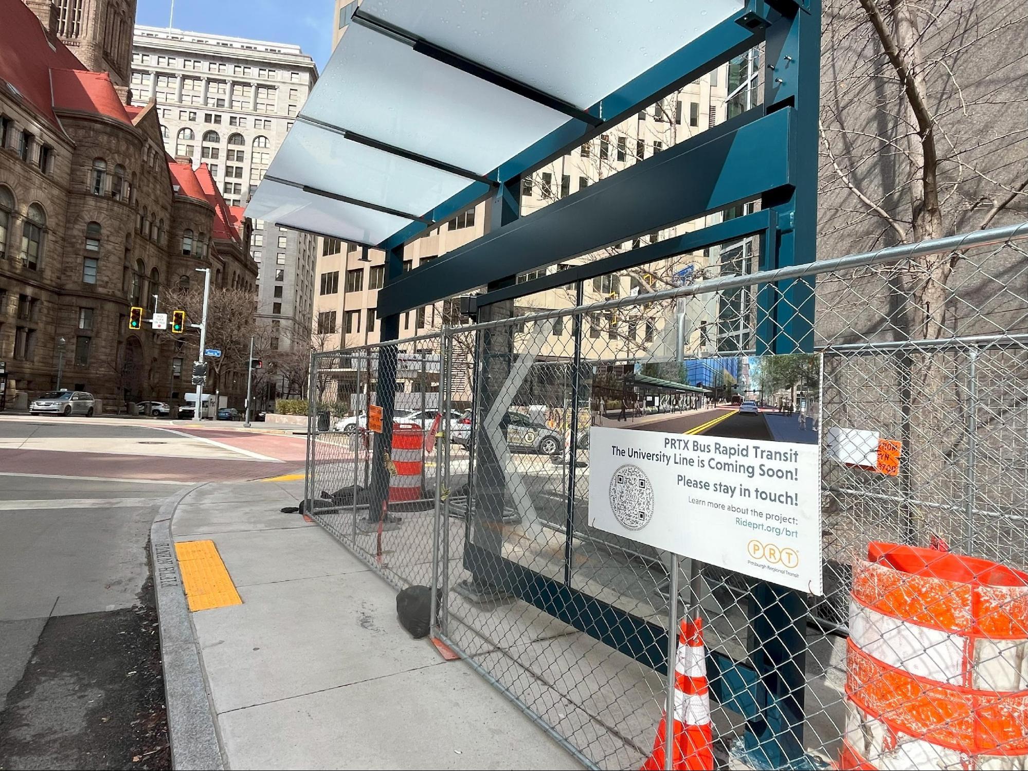 New bus shelter recently installed at Ross Street Station