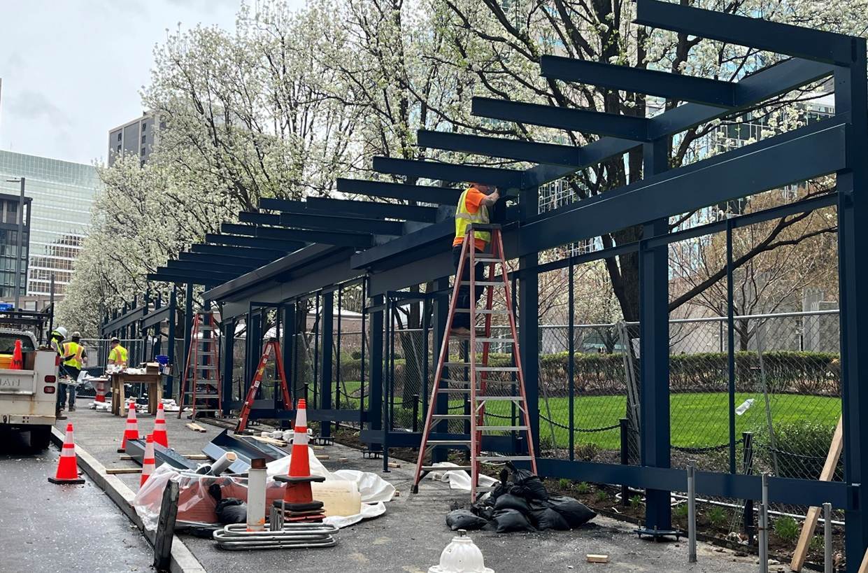Steel Plaza Shelter Installation to Continue Next Week