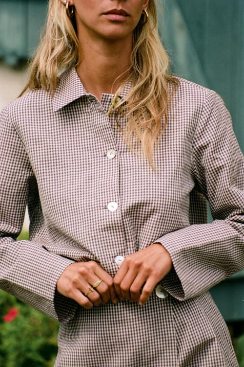 Mardi Editions - Olive blouse ( 145€) and Flore mini-skirt ( 130€) - Linen Vichy